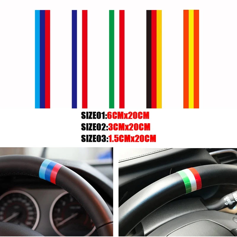 Pesonalized Car Sticker BMWColored Germany Italy Franch Spain National Flag Sticker Steering Wheel Stickers Grille Stickers