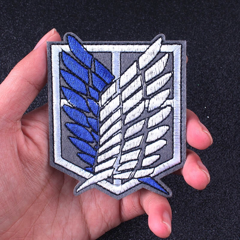 Cartoon Giant Investigation team Free Wing Iron On Anime Attack On Titan Embroidered Clothes DIY Patch For Clothing Girls Boys