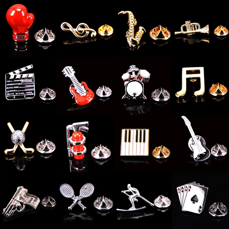 Music equipment violin horn Saxophone Guitar Brooch fashion men and women Lapel Pin clothing backpack accessories Badge