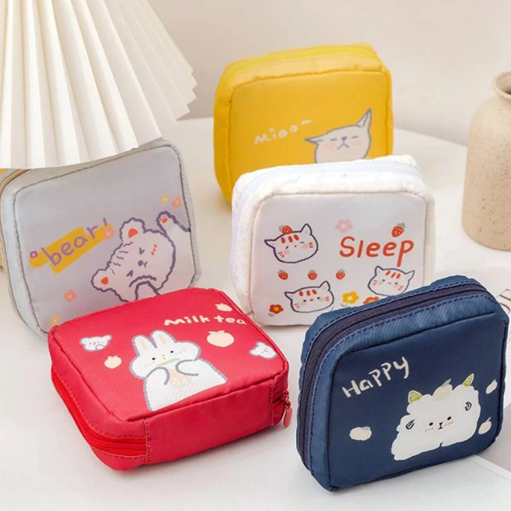 1pcs Women Napkin Towel Cosmetic Bags Tampon Storage Bag Sanitary Pad Pouch Organizer Ladies Makeup Bag Tampon Holder Organizer