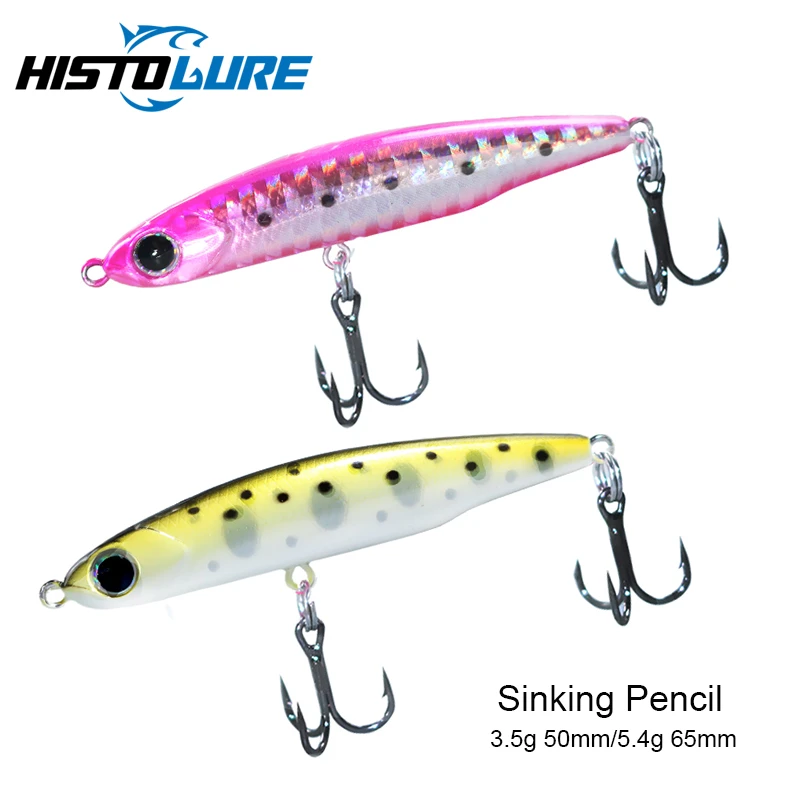 HISTOLURE  3.5g 50mm 5.4g 65mm Sinking Pencil Fishing Lure  Minnow Freshwater Creek Wobbler Artificial Hard Plastic Trout Bait T