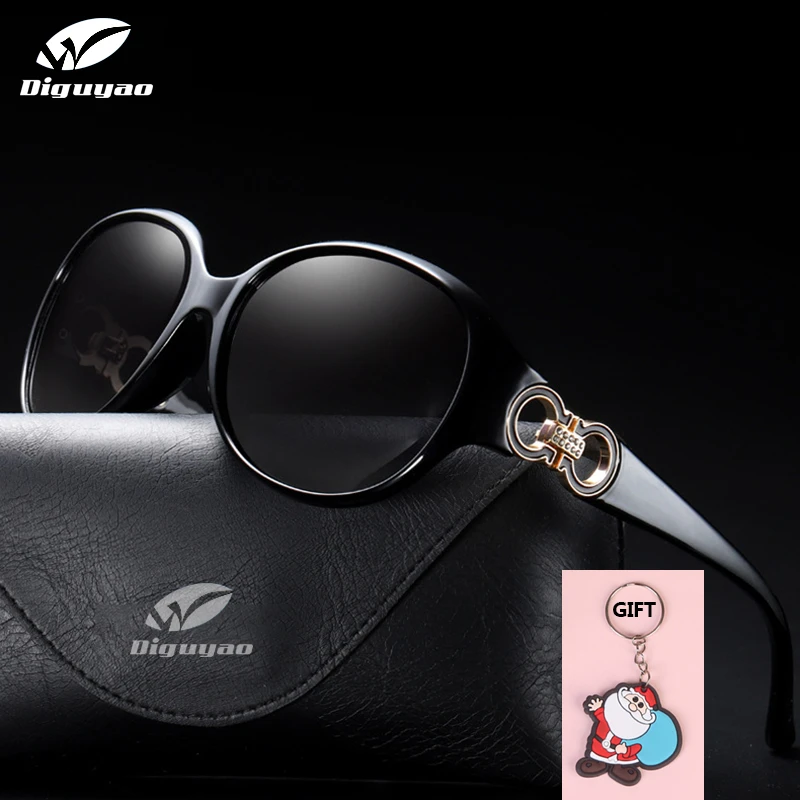 DIGUYAO luxury Brand design Sunglasses Diamond decoration Oval vintage sun glasses Women shades polarized uv400 high quality