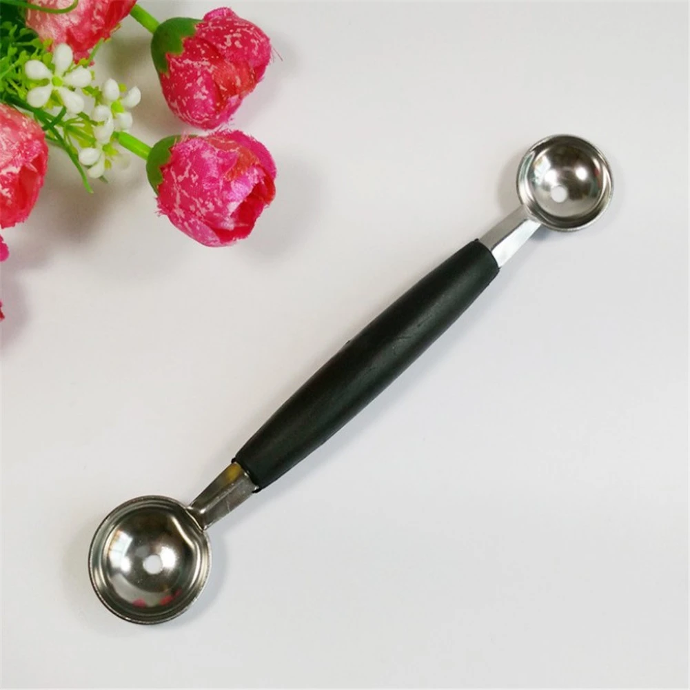 2in1 Dual-head Fruit Ball Carving Knife Kiwi Fruit Watermelon Scoop Melon Digger Fruit Jar Mashed Potato Baller Ice Cream Spoon