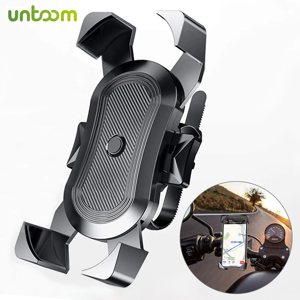Untoom Bicycle Phone Holder Universal Motorcycle Handlebar Phone Holder Stand for iPhone Samsung GPS Bike Cellphone Holder Mount