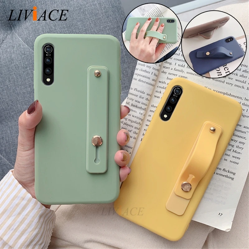 Hand Band silicone phone case for huawei y9s wristband phone holder stand soft back cover cases for huawei y9 2018 y9 prime 2019