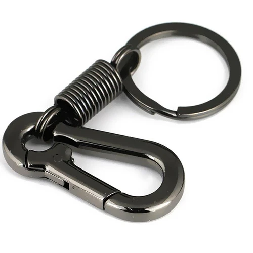 Spring Keychain Climbing Hook Car Keychain Simple Strong Carabiner Shape Keychain Accessories Metal Vintage Keychain