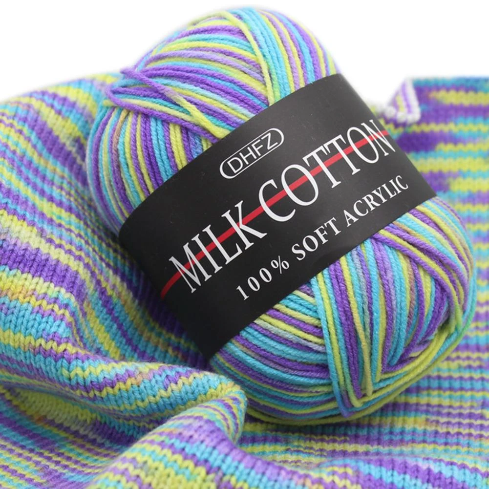 130m Cotton Knitting Yarn Crochet Yarn For Knitting Wool Yarn Warm Chunky-Yarn For Kids Hand Knitted Yarn for Blanket Sweater