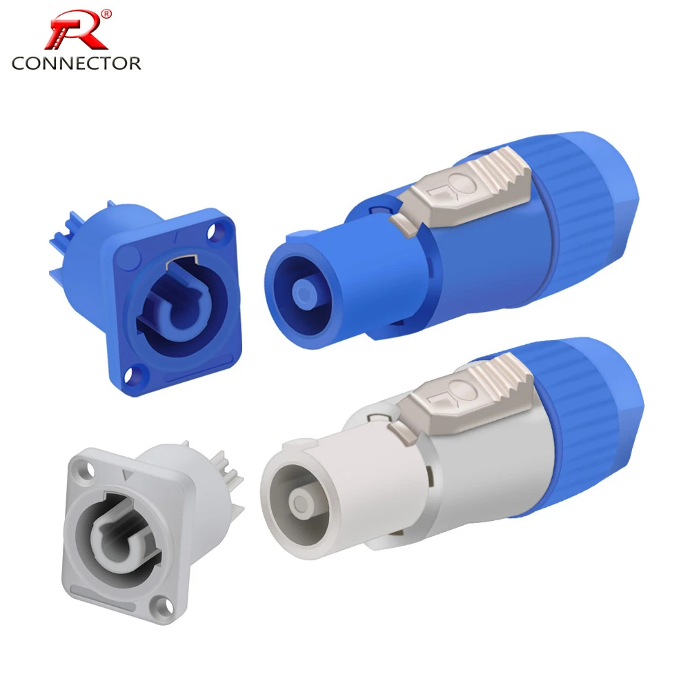 1set Powercon Connector Lockable Cable Connector + Chassis Socket for Electric Drill LED Screen Stage Lighting Power Connecting