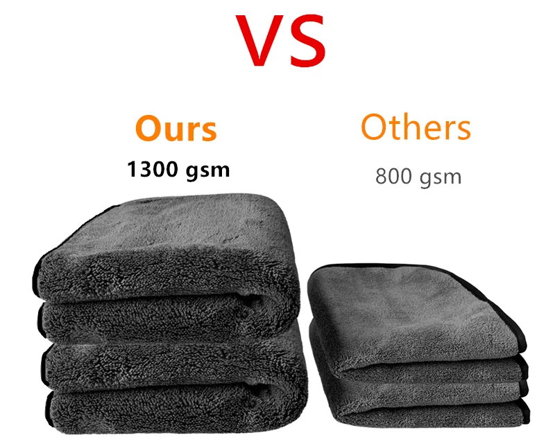 50X50CM 1300GSM Car Wash Towels Microfiber Washing Cleaning Cloth Care Polishing Plush Washing Drying Towel rags