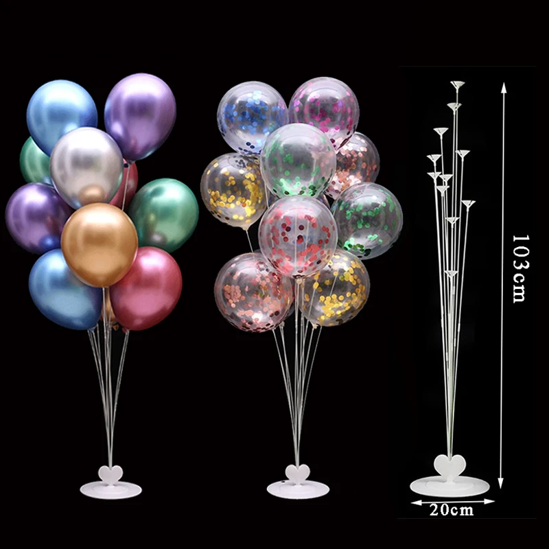 7 /11/19tubes Balloon Holder Column Balloons Stand Stick Balons Birthday Party Decorations Kids Wedding Christmas Decor Supplies