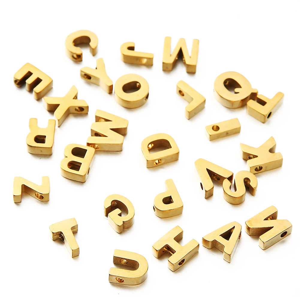 Stainless Steel A To Z Alphabet Charms Pendants For DIY Jewelry Making Handmade 26 Letters Charms Initial Accessories