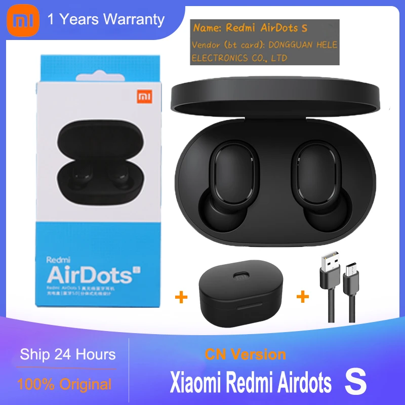 Xiaomi Redmi Airdots S Bluetooth Earphones TWS Wireless BT Earphone AI Control Gaming Headset With Mic Noise Reduction