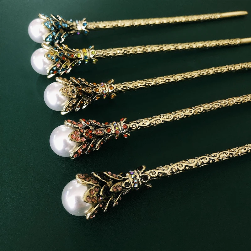 muylinda Vintage Simulated Pearl Hair Sticks hair Clip For Bride Crystal Rhinestone Hairpin Hair Accessories Jewelry