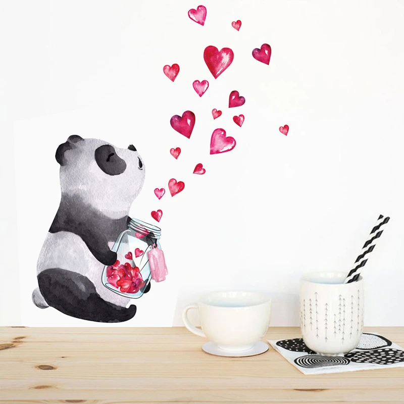 Hand drawn panda Wall Sticker Chinese style art mural Living room bedroom cabinet decoration Home Decor cute Stickers