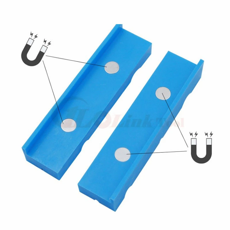 Pair Of Magnetic Soft Pad Jaws Rubber For Metal Vise 5.5Inch Long Pad Bench Vice vise jaw pads Vise protection strip #20 Gauge