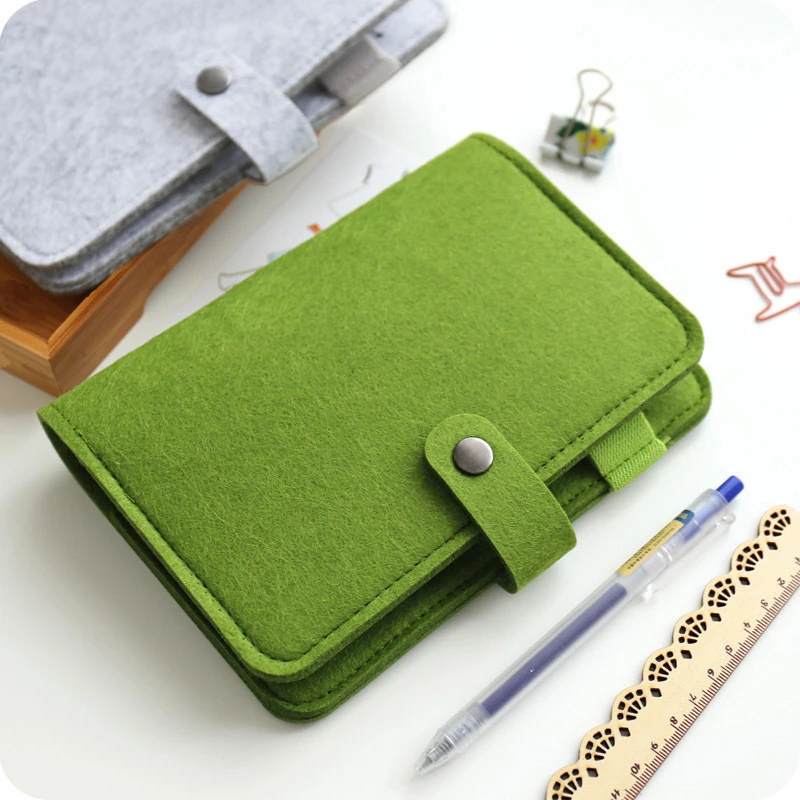 JIANWU A5 A6 simple snap felt fabric notebook diary creative binder  office supplies  ring binder