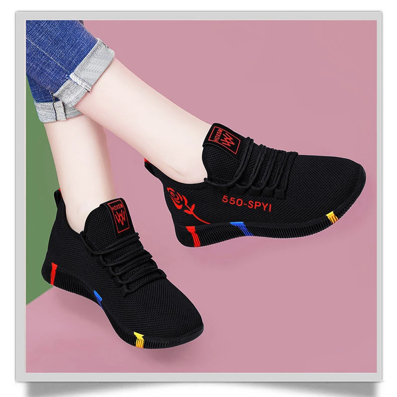 Women's Breathable Non-slip Platform Fashion 2021 Autumn New Casual Shoes Korean Running Shoes Black Sneakers shoes for women