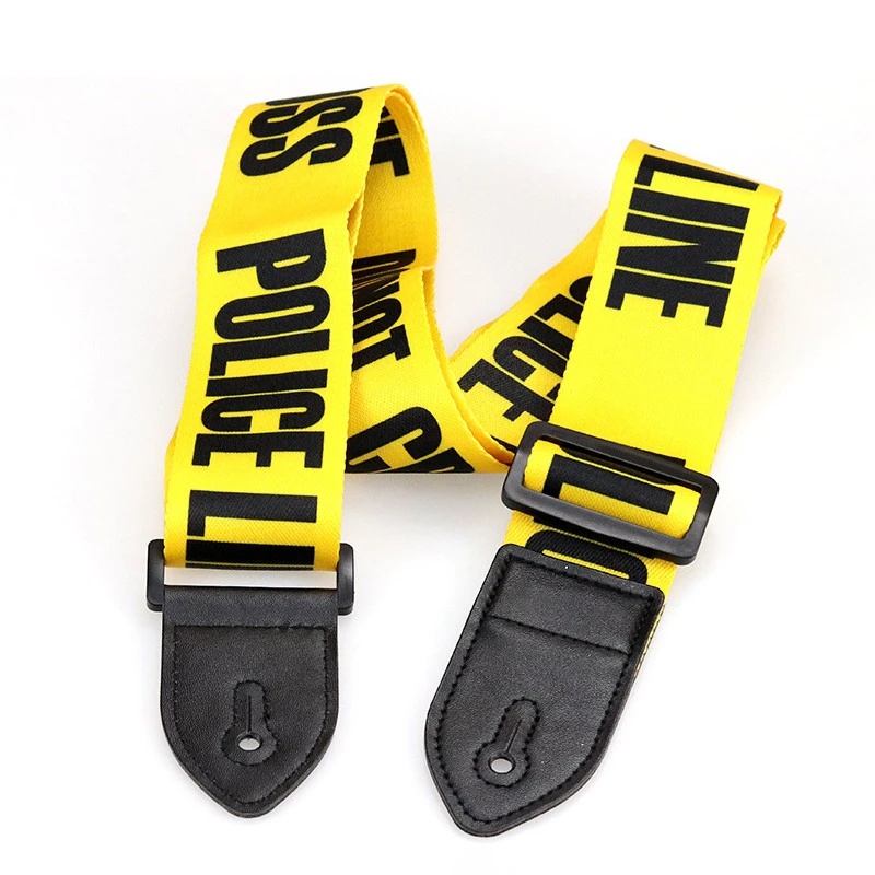 Adjustable Guitar Strap Yellow Electric Bass Strap PU Leather End Strap Belt Musical Instruments Guitar Accessories