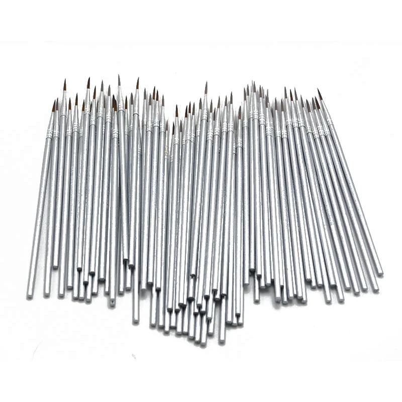 10pcs/set nylon hair Silver rod hook line pen painting brush children DIY art supplies Stationery watercolor brush paintbrush