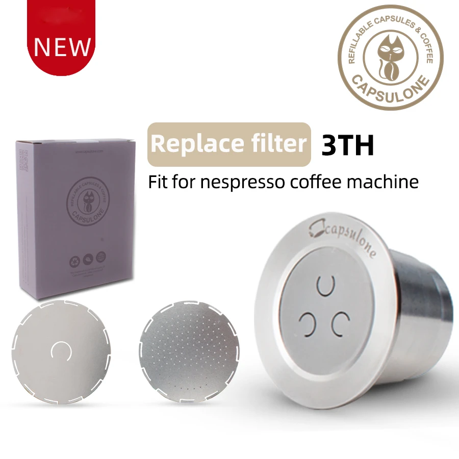 Capsulone 3rd STAINLESS STEEL Metal Capsule Compatible with Nespresso  Refillable Reusable coffee capsule pod