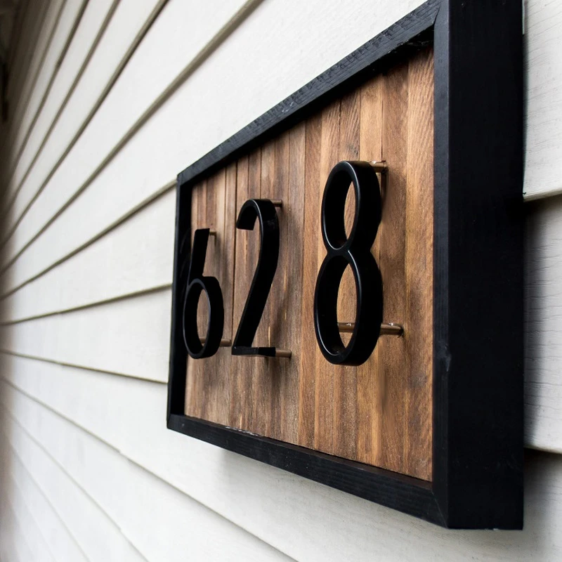 12cm Big 3D Modern House Number Door Home Address Numbers for House Number Digital Door Outdoor Sign Plates 5 Inch. #0-9 Black