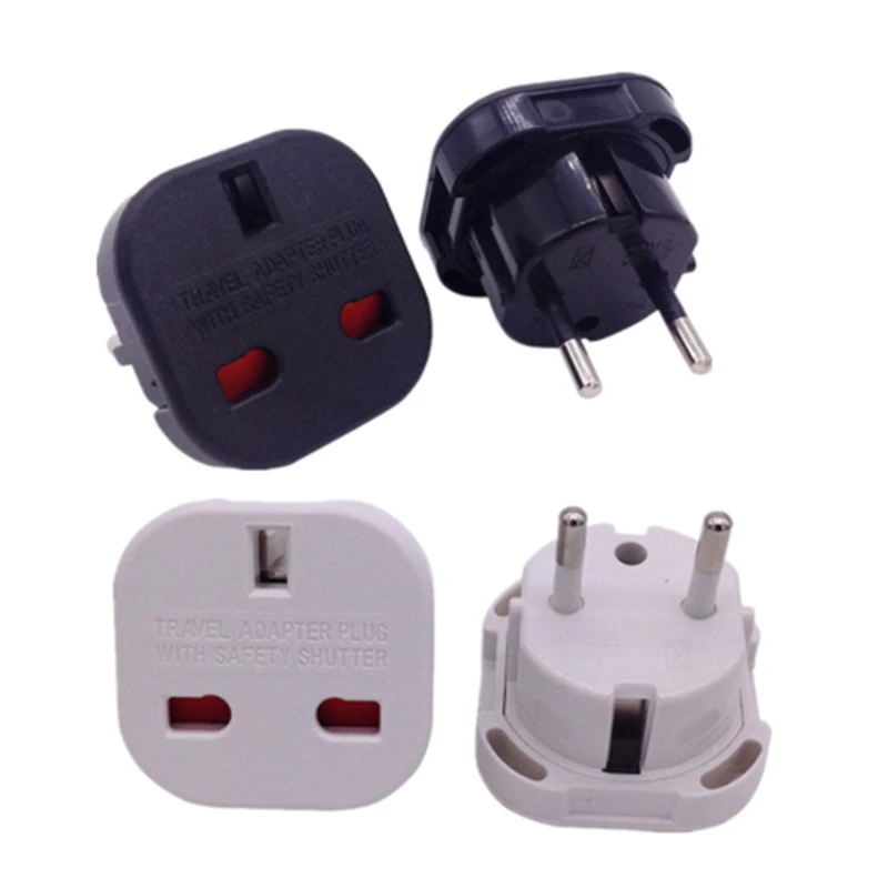 Universal Travel Adapter UK to EU Wall AC Power Charger Adapter Outlet Converter Power Socket Plug Black Adaptor Connector