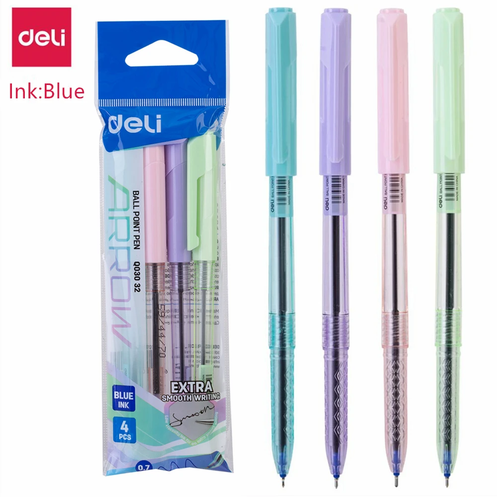 DELI Cute Ballpoint Pen Macaroon Color Mini Tip 0.7mm Blue Ink Smooth Writing Tools School Ball Point Pen