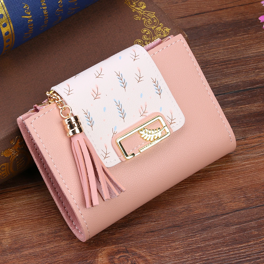 Fashion Women's Wallets Tassel Short Wallet For Woman Mini Coin Purse Ladies Clutch Small Wallet Female Pu Leather Card Holder