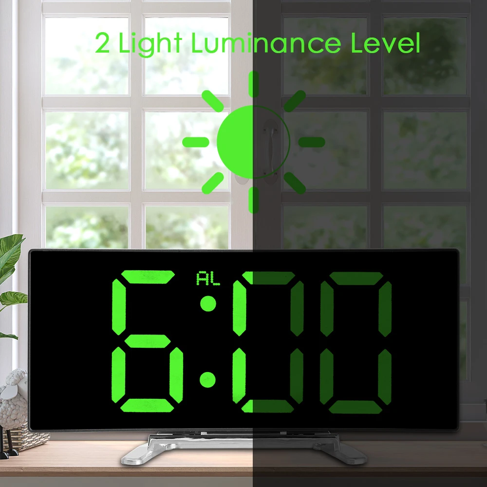 Digital Alarm Clock Dimmabl Table Clock  LED Screen Alarm Electronic Clocks For Home Decor LED Desk Clock Temperature display