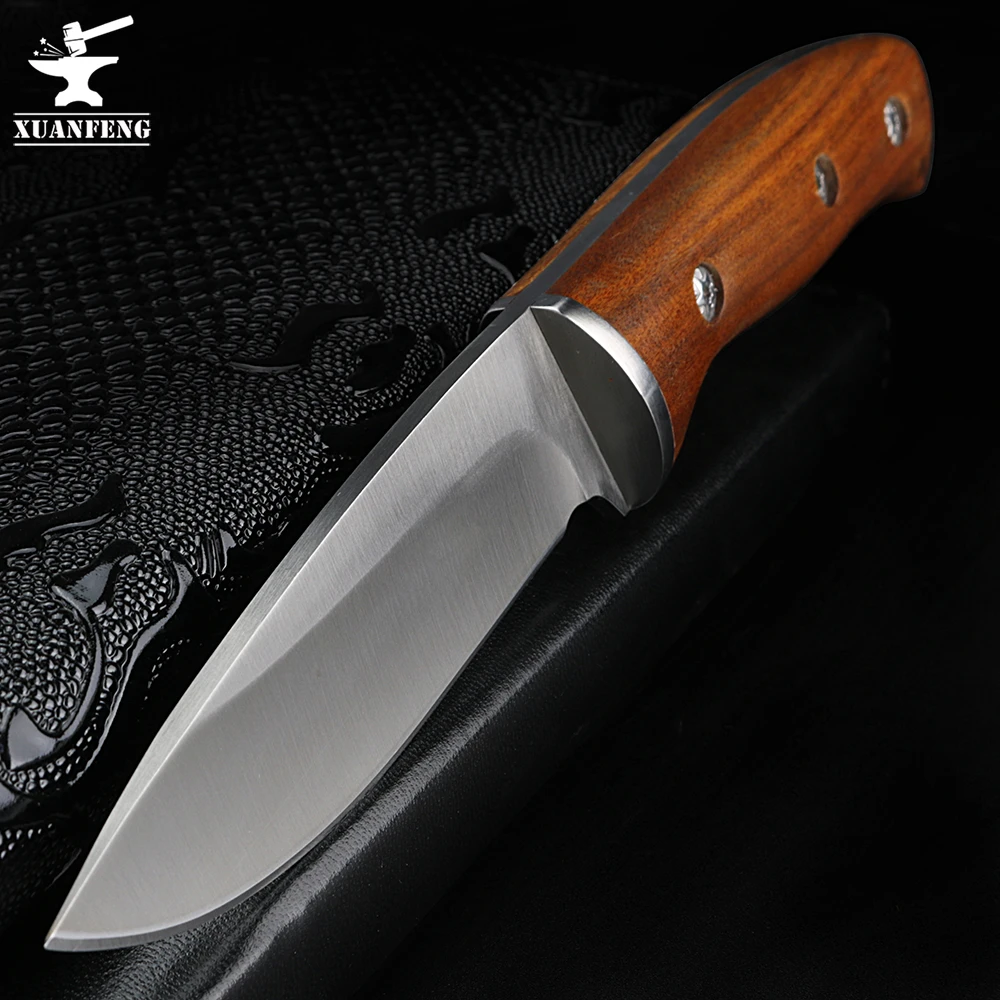 XUAN FENG field high hardness sharp tactical knife camping hunting short knife self-defense tactical  9CR18Mov knife