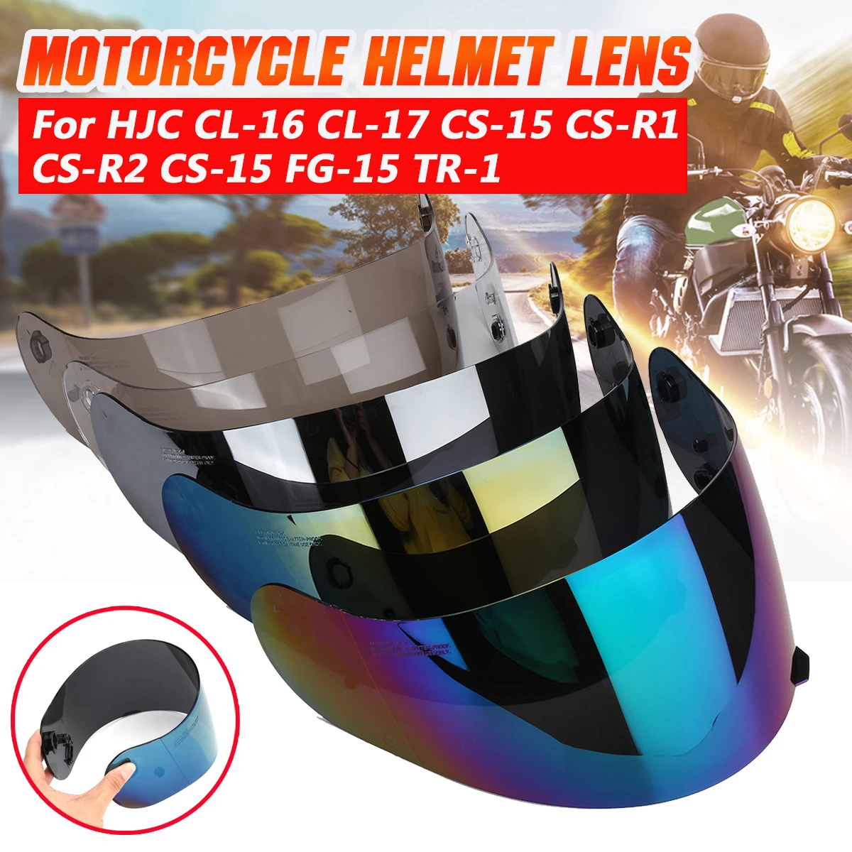 For HJC CL-16 CL-17 CS-15 CS-R1 CS-R2 CS-15 FG-15 TR-1 Motorcycle Helmet Lens helmet visor