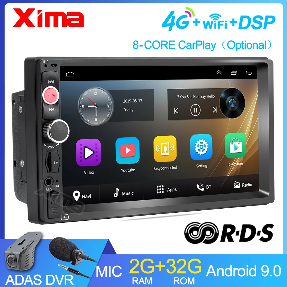 Car Android 9.0 2 Din 2G+ROM32G Car radio Multimedia Video Player Universal audio For Nissan Hyundai Kia toyota rav4 VW FORD