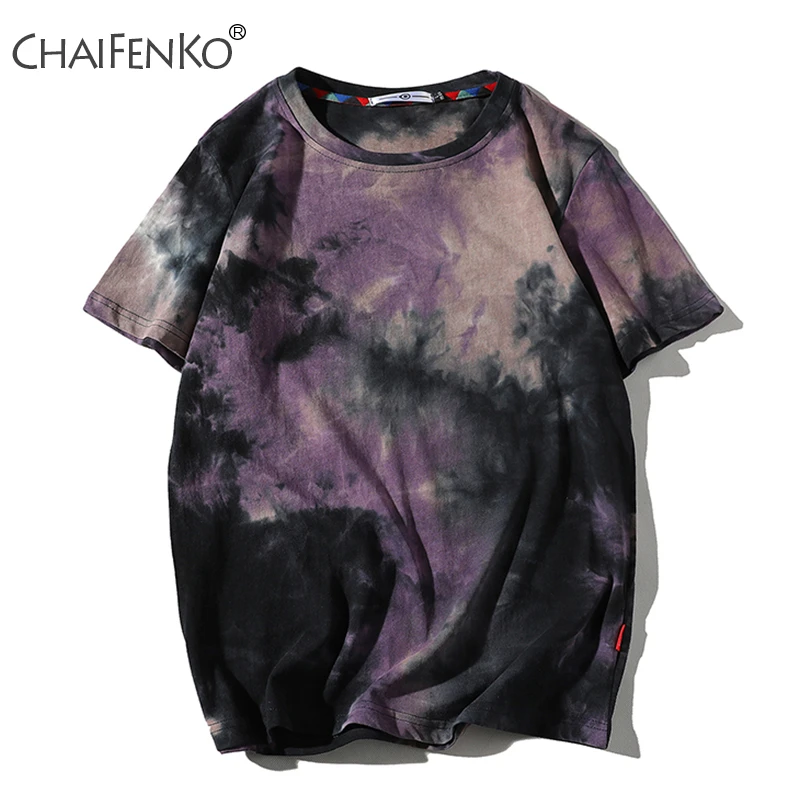 Men 2020 Summer New Hot Hip Hop Streetwear Fashion T-Shirts Tops Tees Men Casual Tie-Dye O-Neck Brand Short Sleeve T-Shirts Men