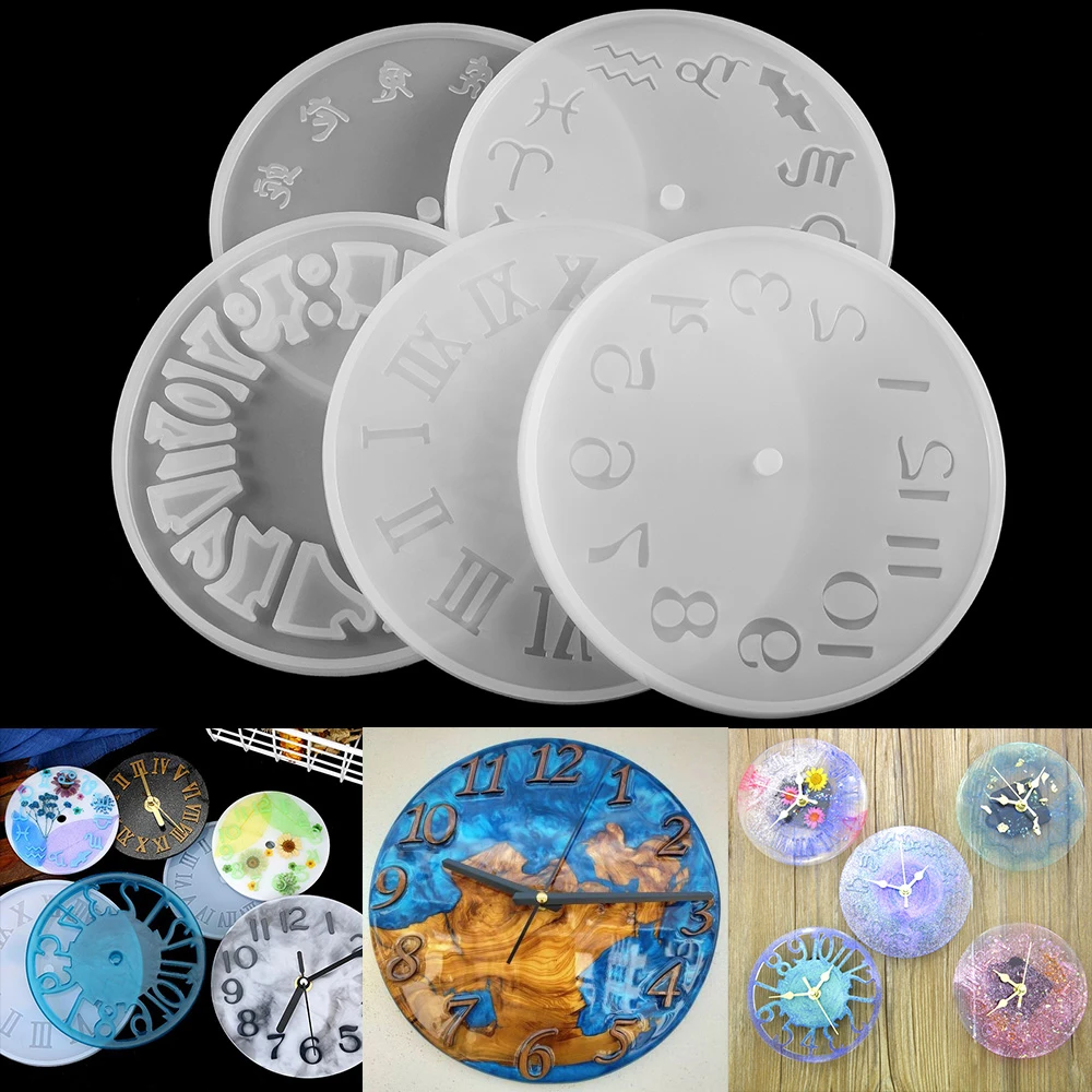 1pcs Arabic Numerals Clock Silicone Mold Handmade Crafts Clock Epoxy Resin Molds For DIY Jewelry Making Finding Tools Supplies