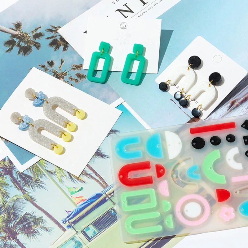 Crystal Epoxy Resin Mold Earring Ear Pendant Casting Silicone Mould DIY Crafts Jewelry Making Tools