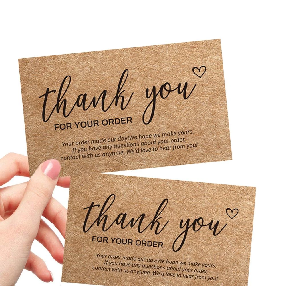 30pcs Thank You for Your Order Cards kraft paper Thanks Greeting Card Appreciation Cardstock for Small Business Owners Sellers