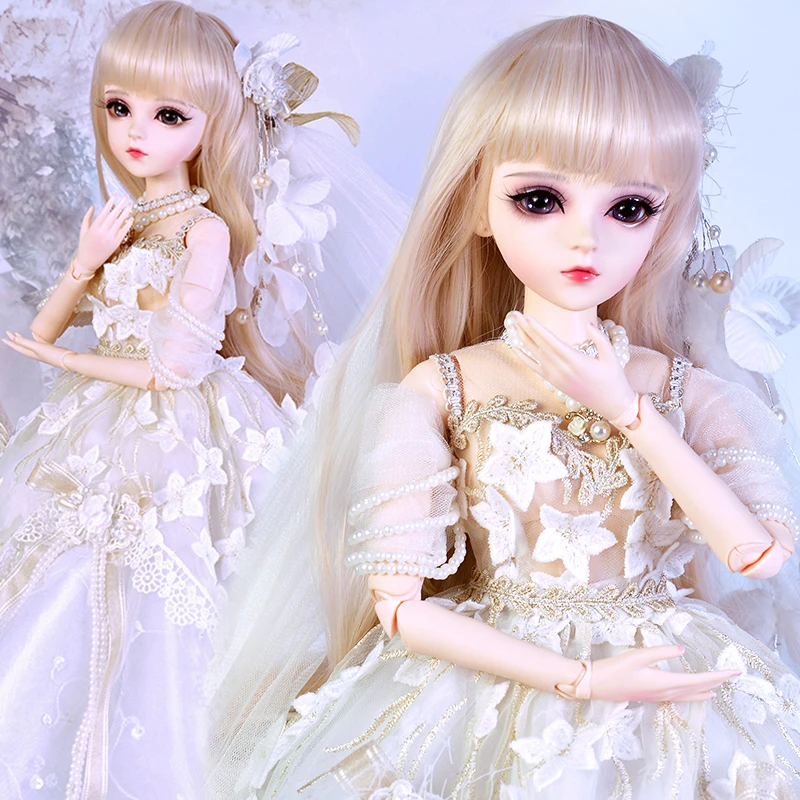 UCanaan 1/3 BJD Doll 60CM 18 Ball Jointed Dolls With Outfits Palace Maxi Dress Wig Shoes Makeup Toys Gifts For Girls Collection