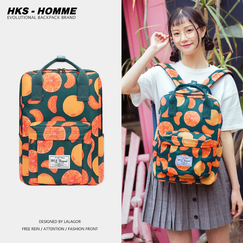 Fashion Women Backpack for School Teenagers Girls Stylish School Bag Ladies Canvas Fabric Backpack Female Bookbag laptopbag