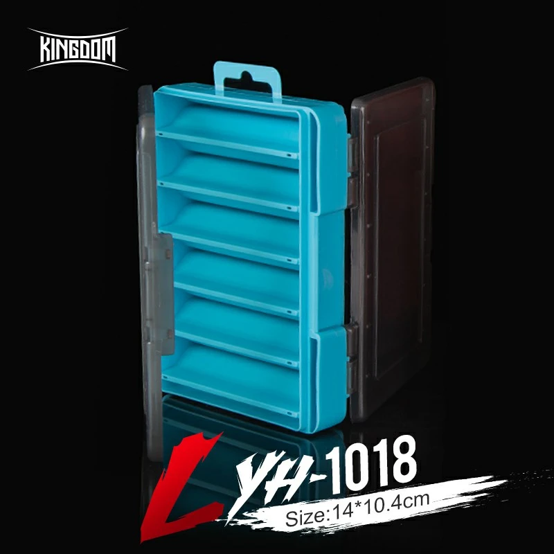 Kingdom Fishing Tackle Box Double Side Single Side Lure Hooks Storage Plastic Box Multi Compartments Fishing Accessories Case