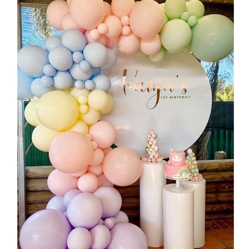 Multicolor Pastel Balloons Garland Wedding Macaron Rainbow Party Balloon Backdrop Decoration