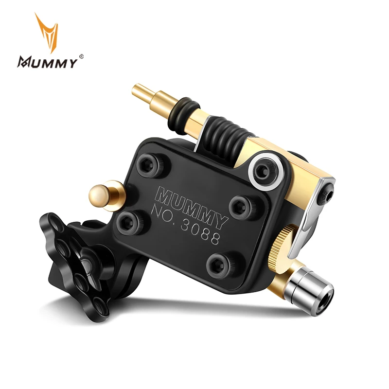 Mummy Rotary Tattoo Machine Custom Motor Tattoo Gun RCA Connection with RCA Tattoo Clipcord