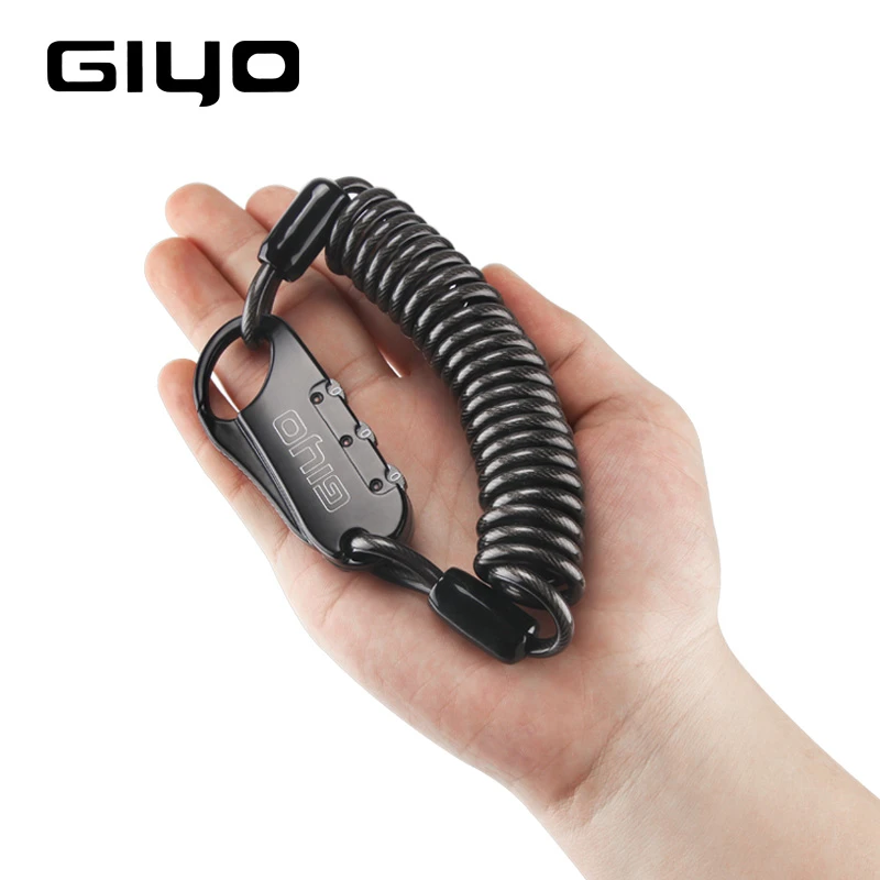 GIYO Mini Bicycle Lock 3 Digit Password Anti-theft Bike Lock Cycling Helmet Code Combination Security Cable lock 4.15mm dia