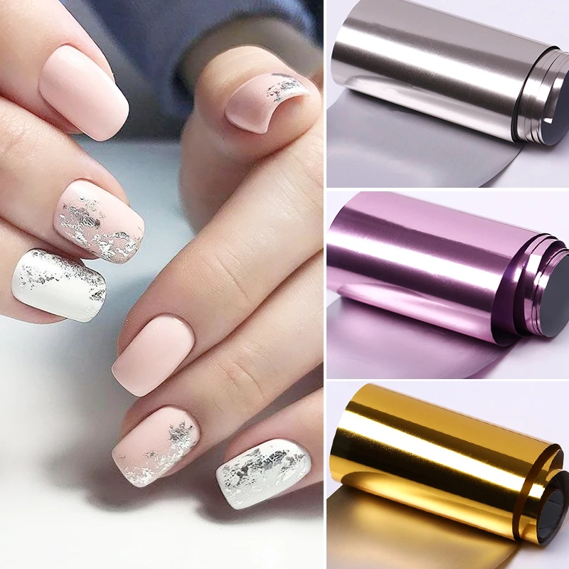 1 Roll Rose Gold  Nail Foils Sparkly Sky Glitter Nail Art Transfer Stickers Paper Slider DIY Decoration