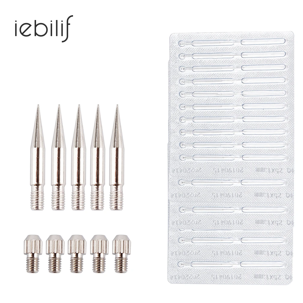 50Pcs Replace Needles For Tattoo Mole Removal Plasma Pen Freckle Dark Spot Remover Tool Round Fine Needles Caps Skin Care Tools