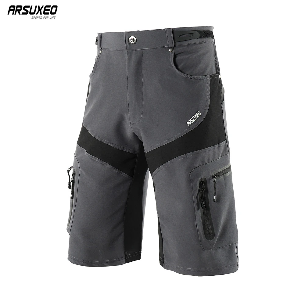 ARSUXEO Men's Cycling Shorts MTB Outdoor Sports Downhill MTB Shorts Mountain Bike Bicycle Shorts Water Resistant Breathable 1806
