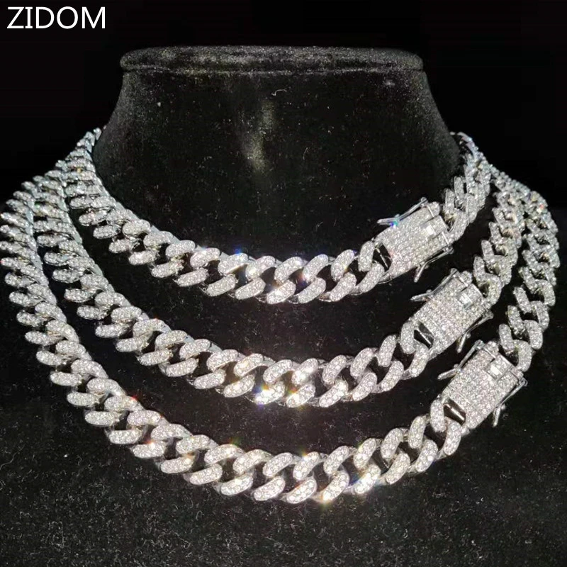 Men Women Hip hop Iced Out Bling Chain Necklace High quality 13mm width Miami Cuban Chain HipHop Necklaces Fashion Jewelry