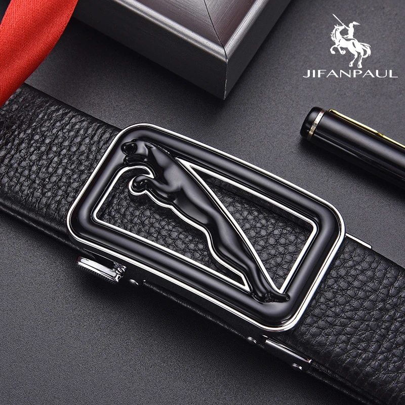 Belts for 3.5cm Width Sports Car Brand Fashion Automatic Buckle Black Genuine Leather Men's Jeans High Quality Waist Male Strap