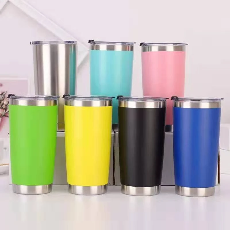 20 OZ Tumbler Vacuum Ice Cold Water Beer Double Wall Insulated Travel Mug Coffee Stainless Steel Car Portable Thermal Summer Cup