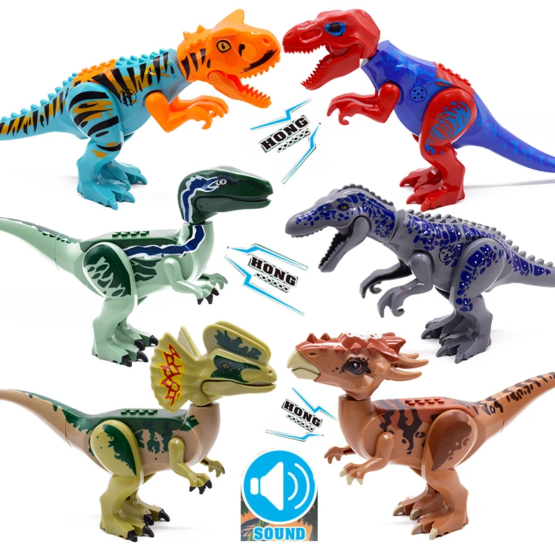 Creative Sound Jurassic World 2 Dinosaurs Figures Stygimoloch Building Blocks Bricks Compatible DIY Toys For kids Christmas gift