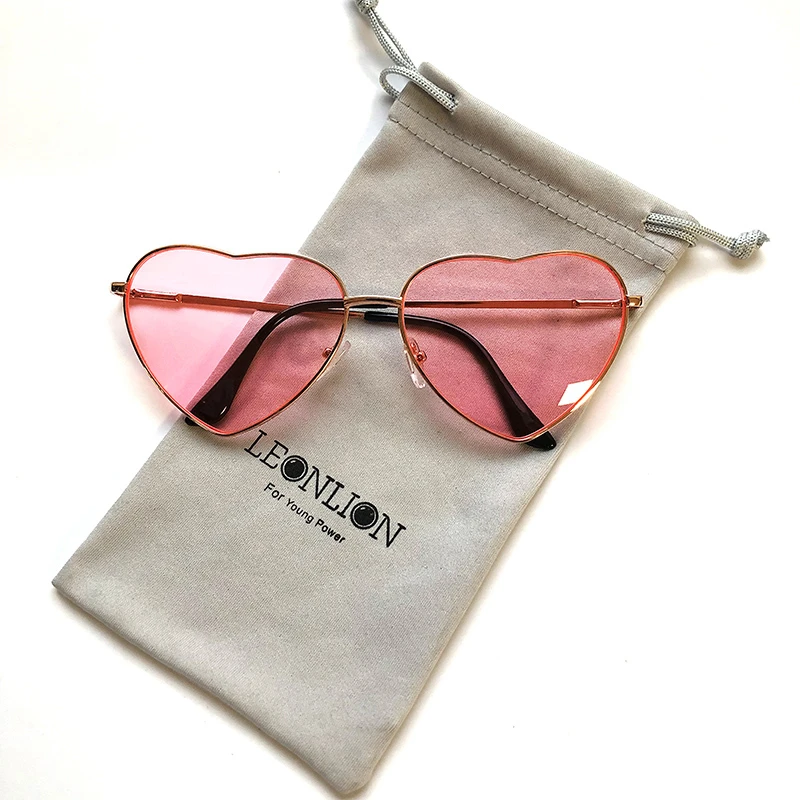 LeonLion 2021 Vintage Heart Sunglasses Women Brand Designer Candy Color Gradient Sun Glasses Outdoor Goggles Party Oculos De Sol